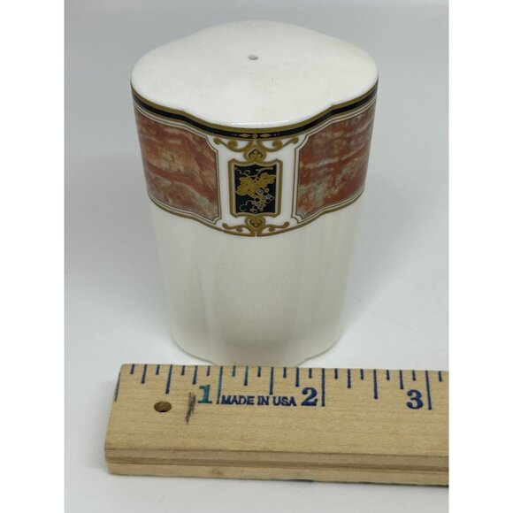 VTG Mikasa Barclay Square Salt & Pepper Shakers Marbled Pink Gold Trim Japan - Picture 7 of 9